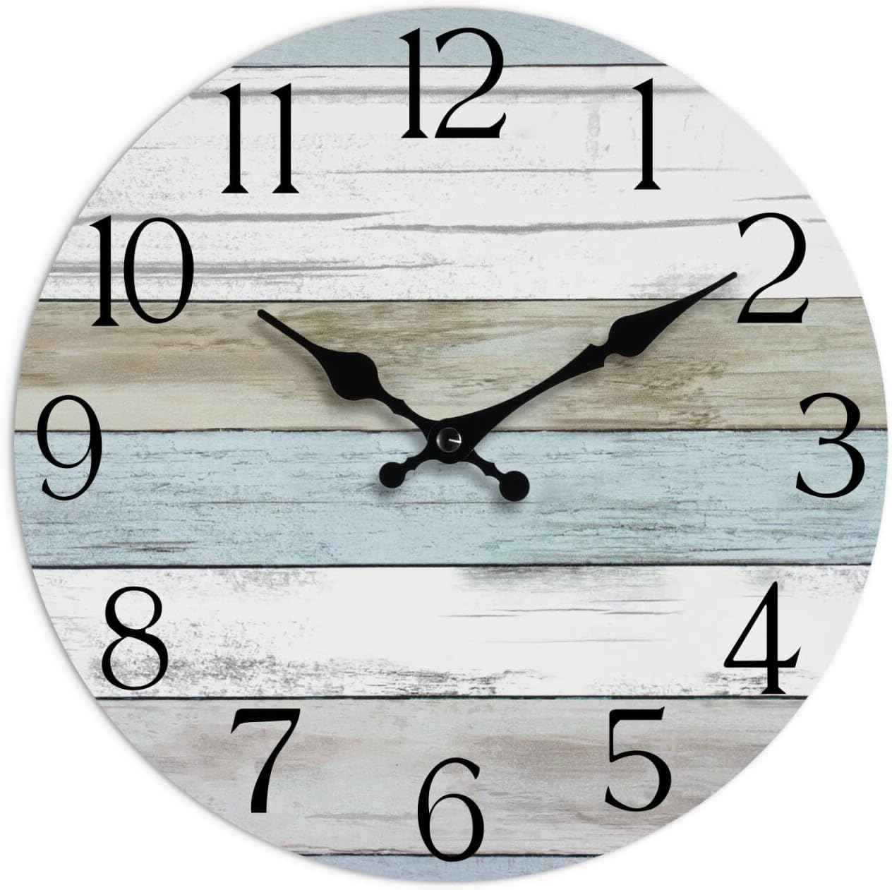 HYLANDA Wall Clock, Gray 16 Inch Wall Clocks Battery Operated Silent Non Ticking, Country Round Clocks Farmhous Wall Decorative for Kitchen, Bathroom, Living Room