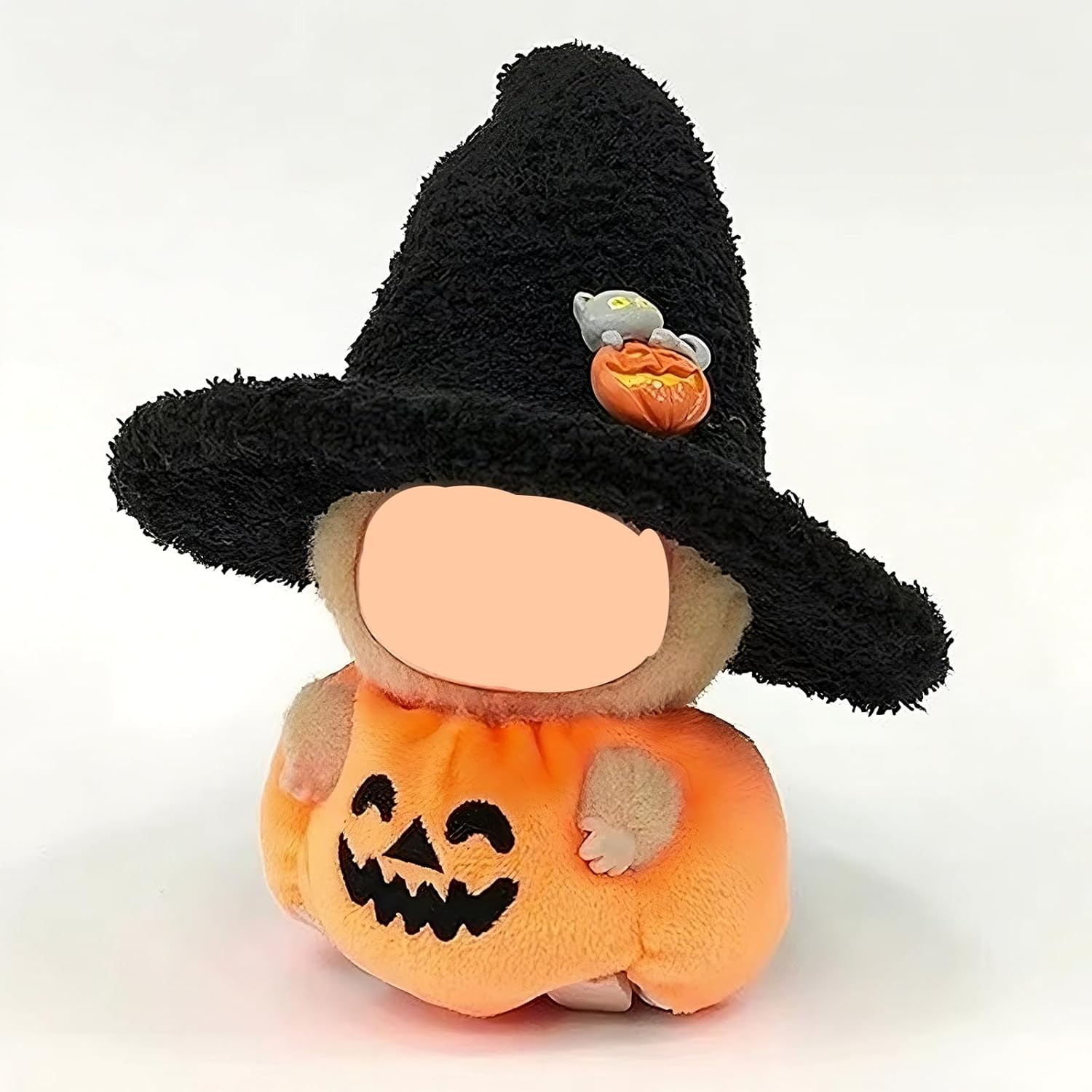 Halloween Doll Clothes for LABUBU, Halloween Costume Hat & Pumpkin Overalls Removable Kawaii Outfit for Collector Fans Display (Little Pumpkin)