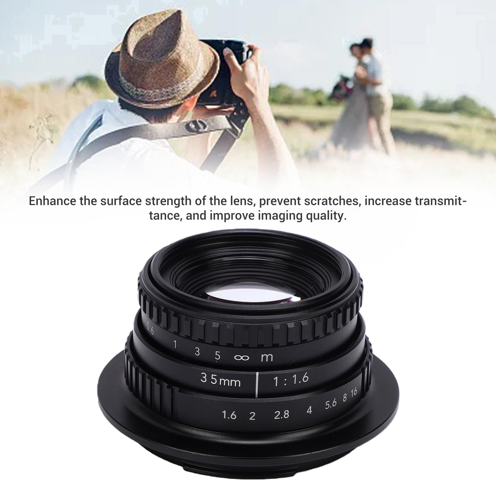 aqxreight Obiektyw Stałoogniskowy 35 Mm F 1,6 z Ręczną regulacją Ostrości Pasuje do Aparatu w Formacie R 7 R10 R50 R100 R50V APS-C