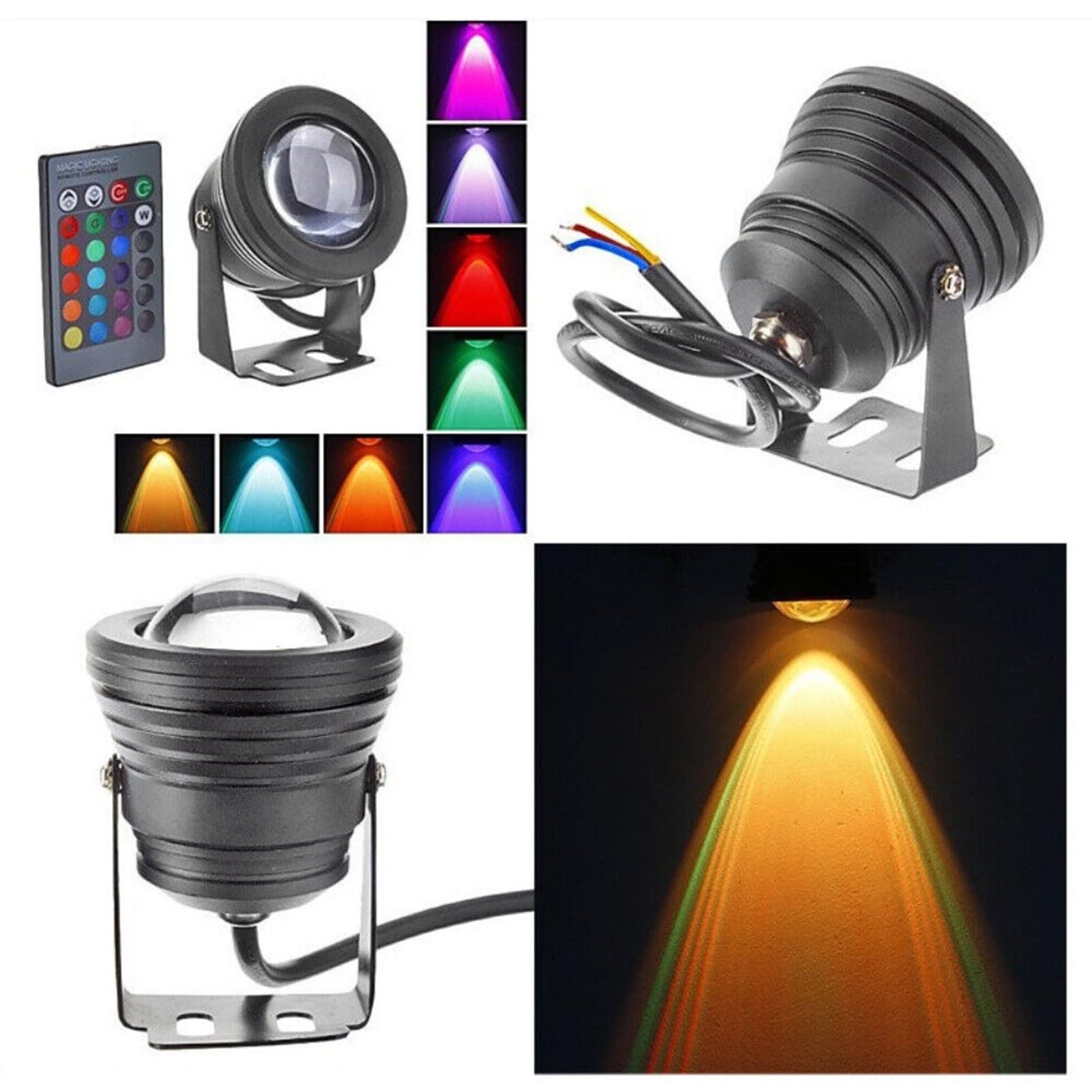 Lámpara Sumergible 10W IP68 Estanque Aluminio LED 24V