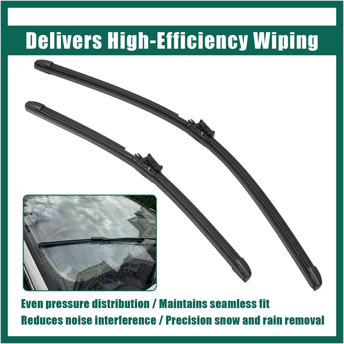 YUXIVCNE 31490720 Front Windshield Wiper Blade Compatible with Volvo XC60 T5 T6 T8 2018 2019 2020 2021 Windshield Heated Wiper Blade Kit Replace 31689263