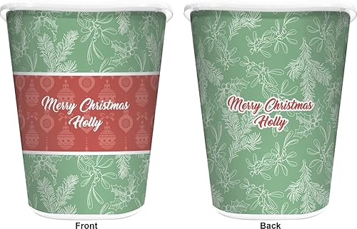 Miniatura 7 de RNK Shops Cesta de basura de acebo de Navidad, una cara (blanco) (personalizada)