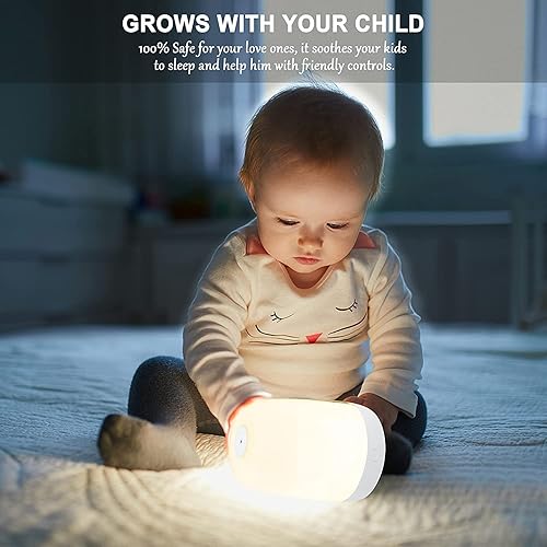 Miniatura 6 de Luz nocturna para niños, luz nocturna de bebé con control táctil regulable, luz nocturna para niños para dormitorio con cambio de color RGB y