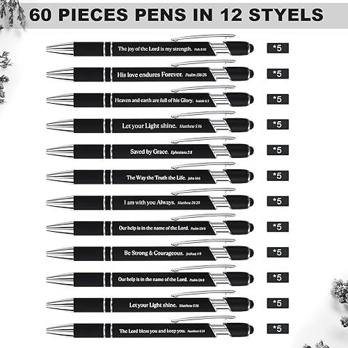 Miniatura 5 de Qilery 120 piezas de regalos cristianos a granel, bolígrafos bíblicos, juego de bloc de notas con versículos bíblicos, bolígrafos de la Biblia,