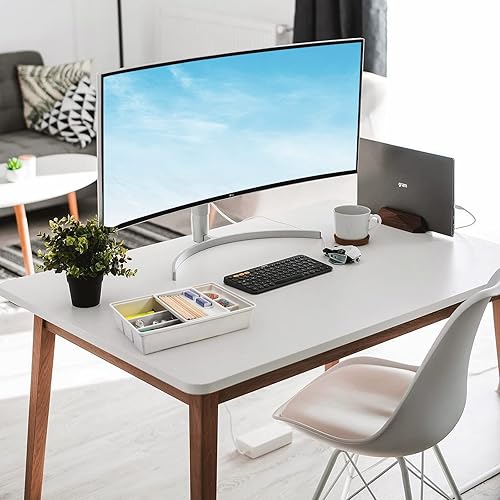 Miniatura 5 de Bandeja organizadora de cajones de escritorio suministros de escritorio de oficina cajón de escritorio con bandeja ajustable paquete de 2