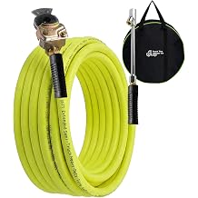 Glad Hand Air Hose Kit, 3/8" x 55 FT Truck Tire Inflator Hose with Universal Gladhand, Includes Dual Head Chuck & Storage Bag, Connects to Semi Truck Air System for Roadside Emergency