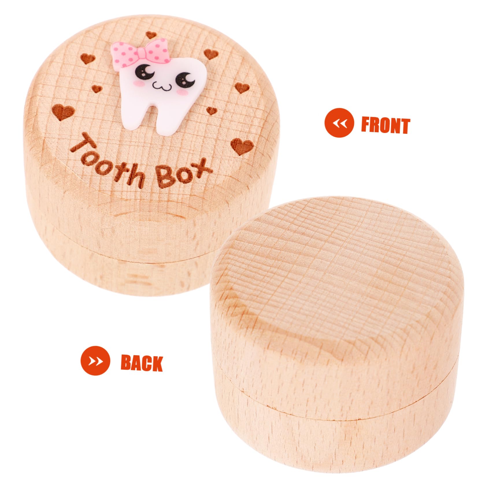 TOYANDONA 4piezas Caja De Dientes De Madera Para Niño Almacenamiento De Recuerdos De Dientes y Cabello Caja De Hadas y Moderna Para De Cumpleaños y Guardería