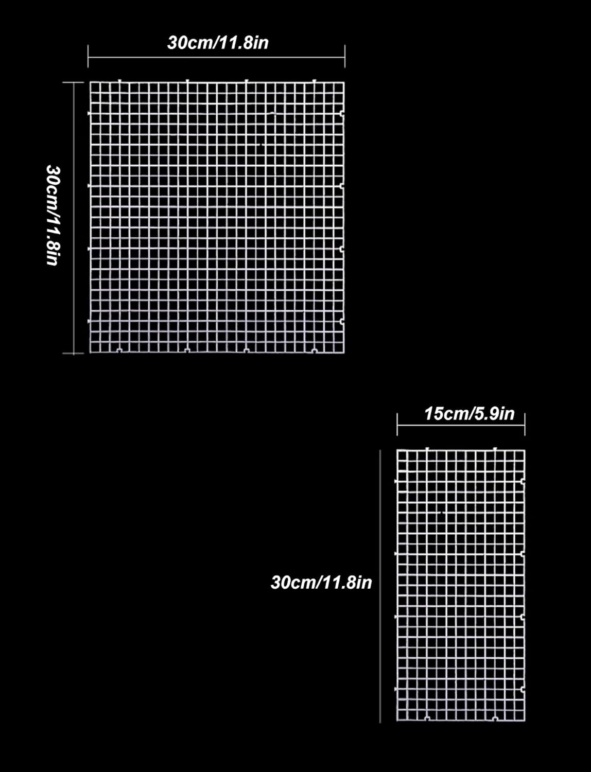 Cuttable Aquarium Cover Non-Jump Grid Plate, Turtle Basking Platform, Landscaping Partition, Fish Tank Lid Isolation Board, Aquarium Bottom Grid(30x15cm/11.8x5.9in,3pcs)