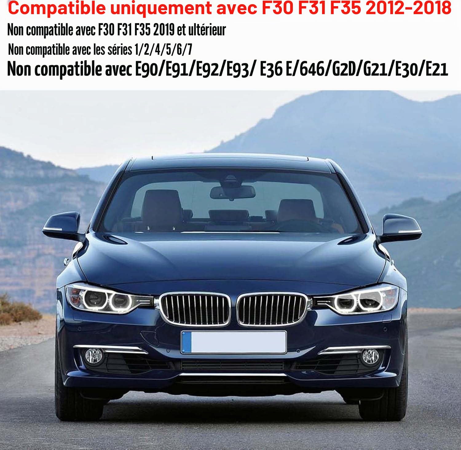 TTCR-II 2PCS Kidney Grille Avant Compatible avec BMW Série 3 F30 F31 F35
