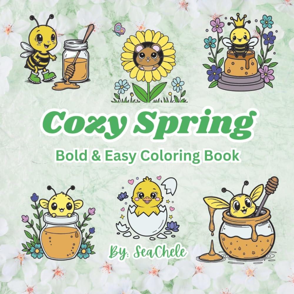 Cozy Spring: Bold & Easy Coloring book