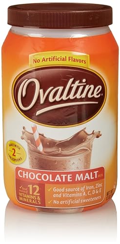 Vista 10 de NESTLE OVALTINE Mezcla de Malta de Chocolate, Bote de 12 oz. Bebida de Malta Fortificada Fácil de Preparar