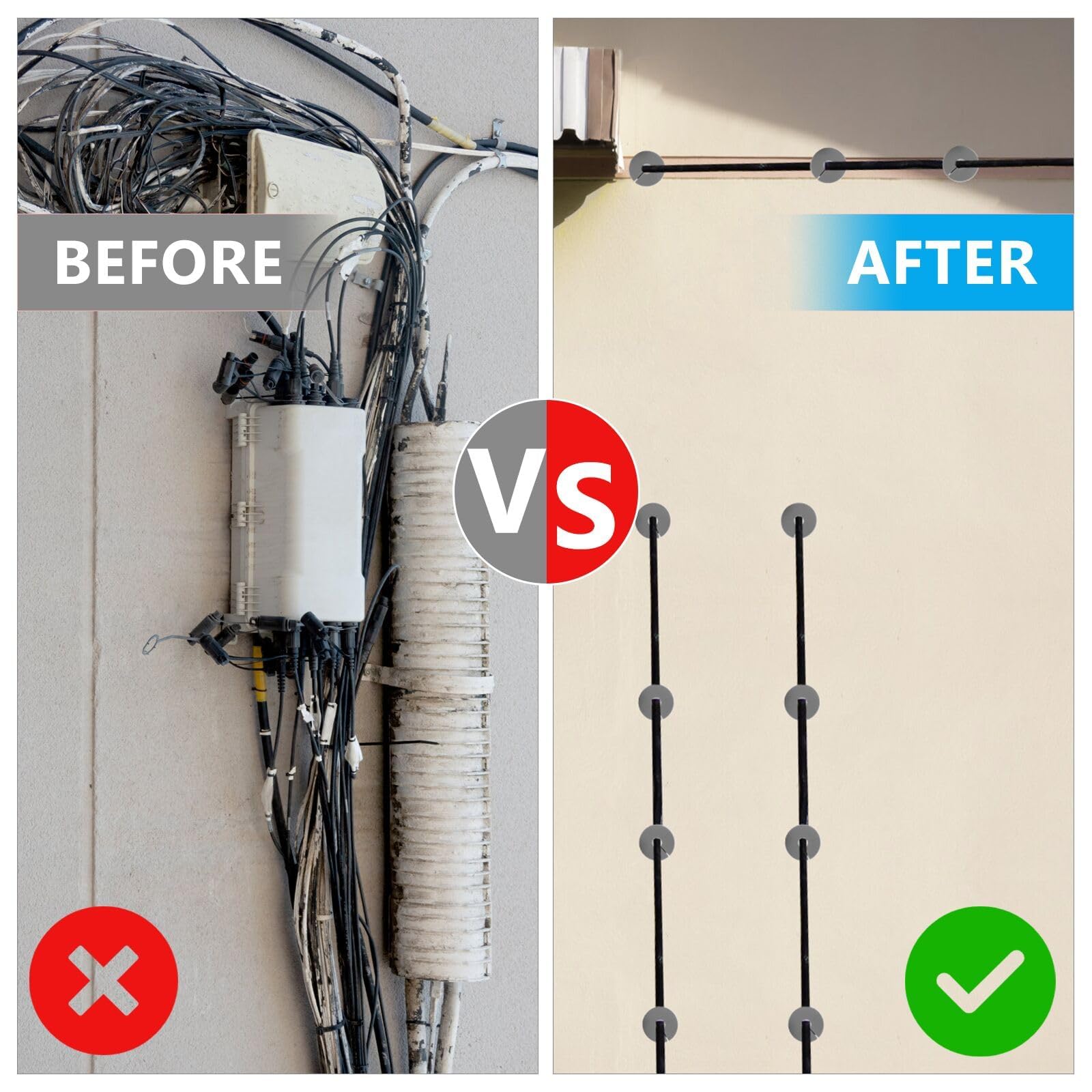Kit de enrutamiento de ojales de cable, ojales de pared para cables, kit de enrutamiento de cables de goma de 1 pulgada, ojales de pared grises para kit de enrutamiento de cables Starlink