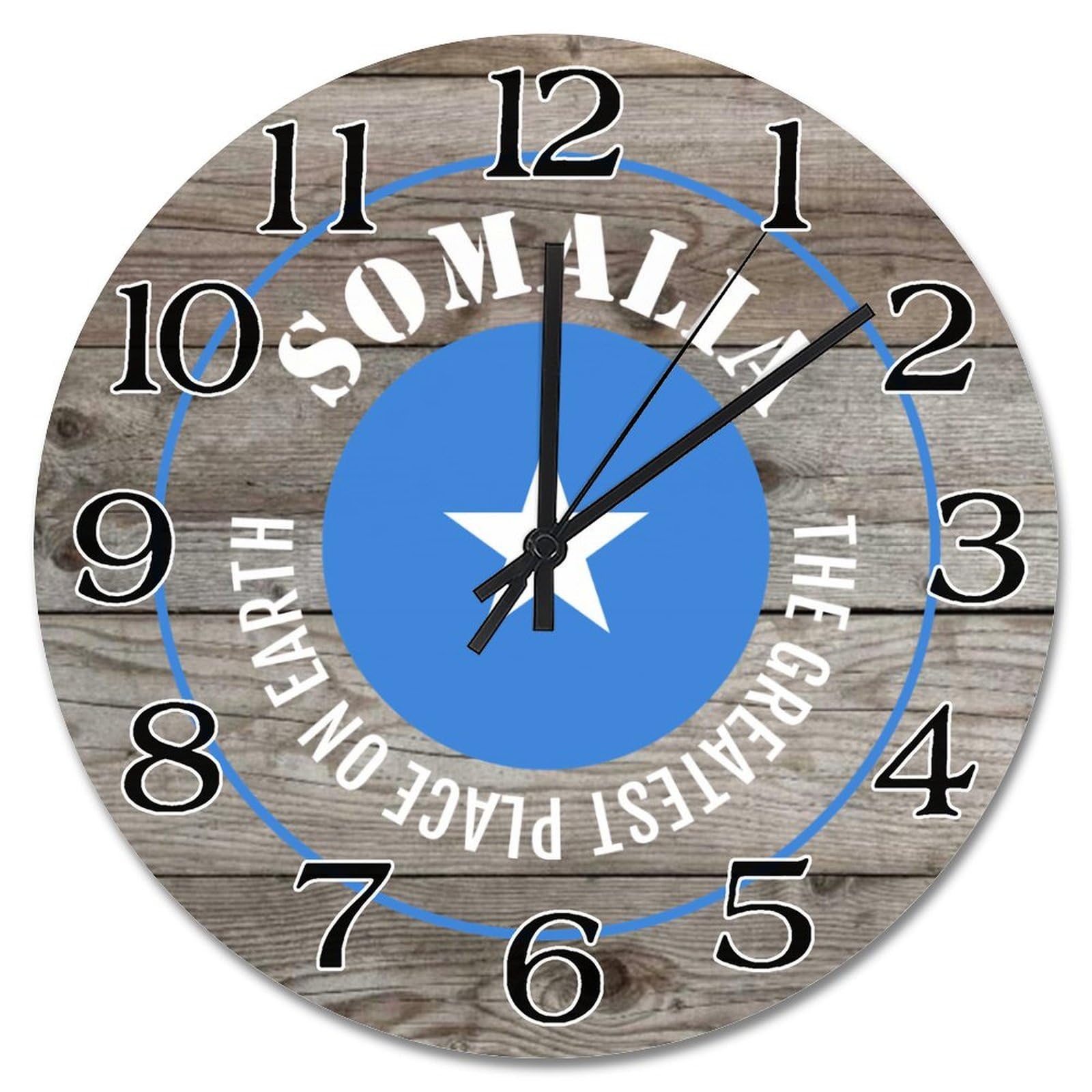 Horloge murale drapeau Somalie en bois, le cadeau idéal pour vos proches