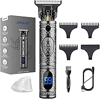 AMULISS Professional Zero Gapped Hair Clippers Cordless Beard Trimmer Kit LED Display Rechargeable Men's Grooming Set