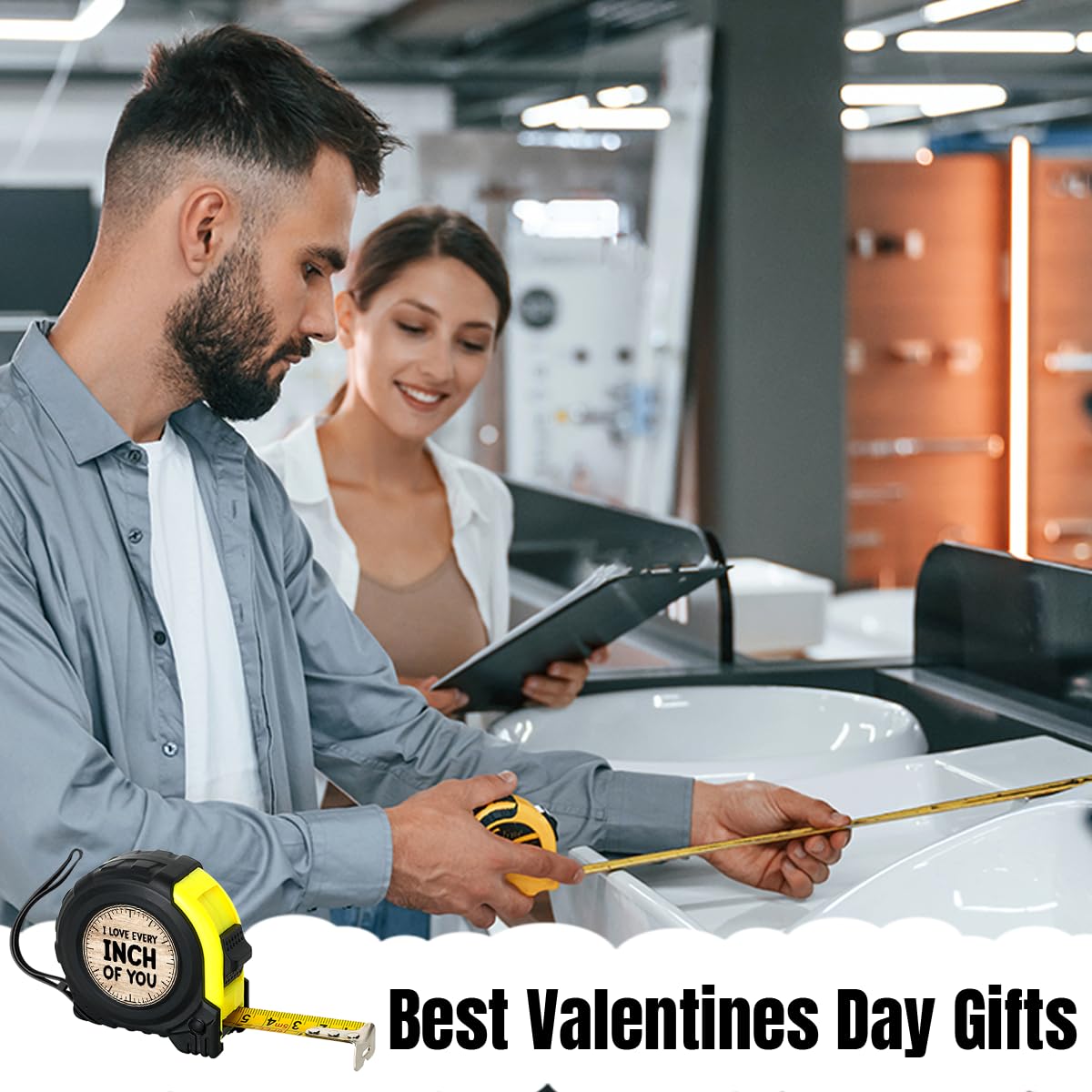 Valentines Day Gift for Him Carpenter Tool Gifts for Men Tape Measure Anniversary Wedding Gifts for Husband Woodworking Gifts for Him Happy Valentines Day Measuring Tape
