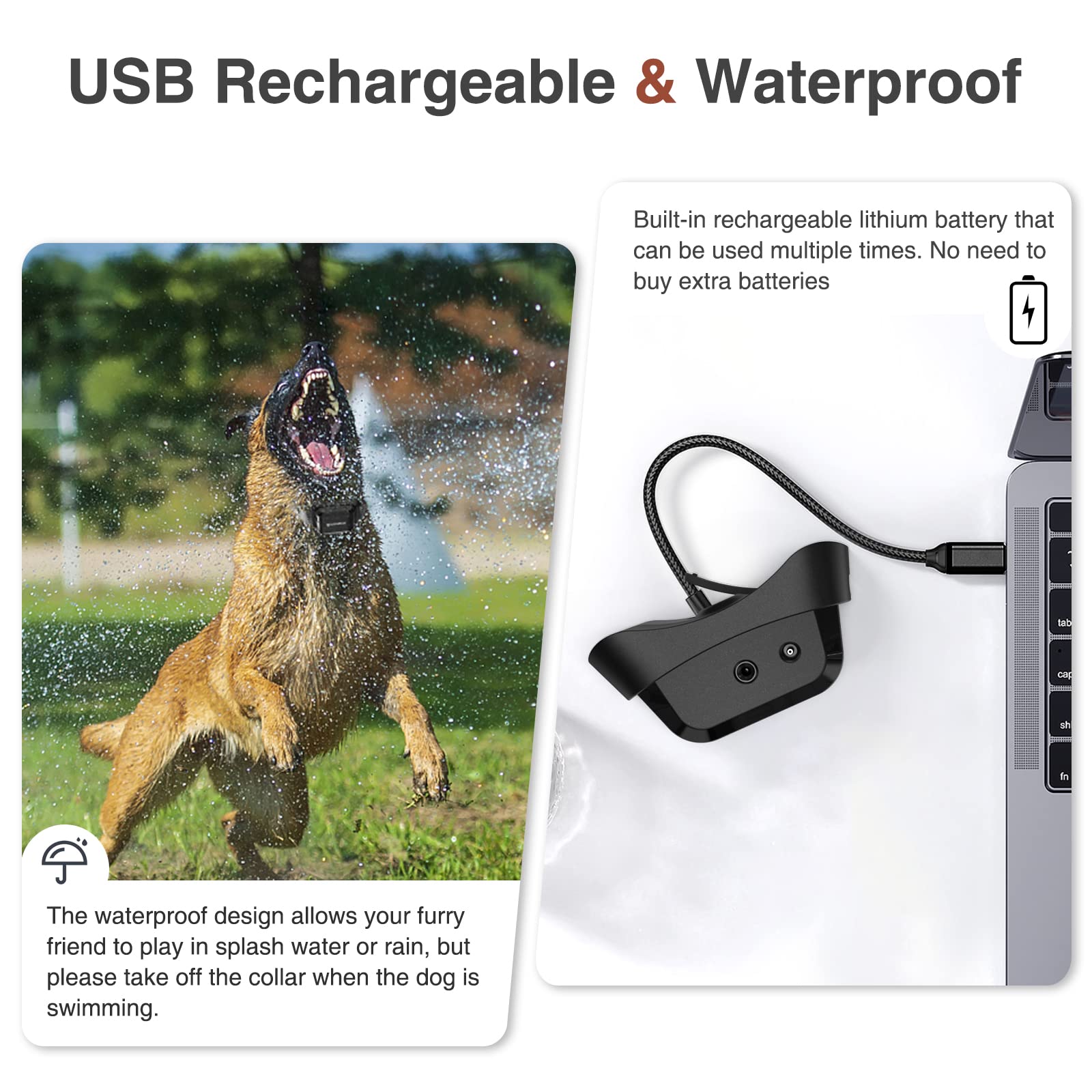 Collare Antiabbaio per Cani, Auto Collare Antiabbaio, Antiabbaio per Cani con 3 Livelli Sensibilità e Spruzzo Regolabili, Collare Anti Abbaio per Cani con 2 Cinghie per Cani di Piccola Grande Taglia