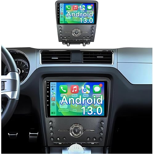 Android 13 Car Stereo Radio Compatible with Ford Mustang 2010 2011 2012 2013 2014,10 Inch Touchscreen Support Wireless CarPlay Android Auto/GPS/WiFi/Bluetooth/Mirror Link/Backup Camera