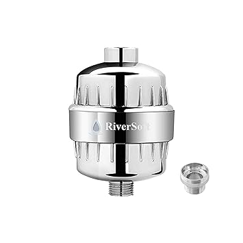 RiverSoft SF-15F ABS Tap Filter with 15 Stage Tap Adaptors, Grey, Chrome, Metallic Finish