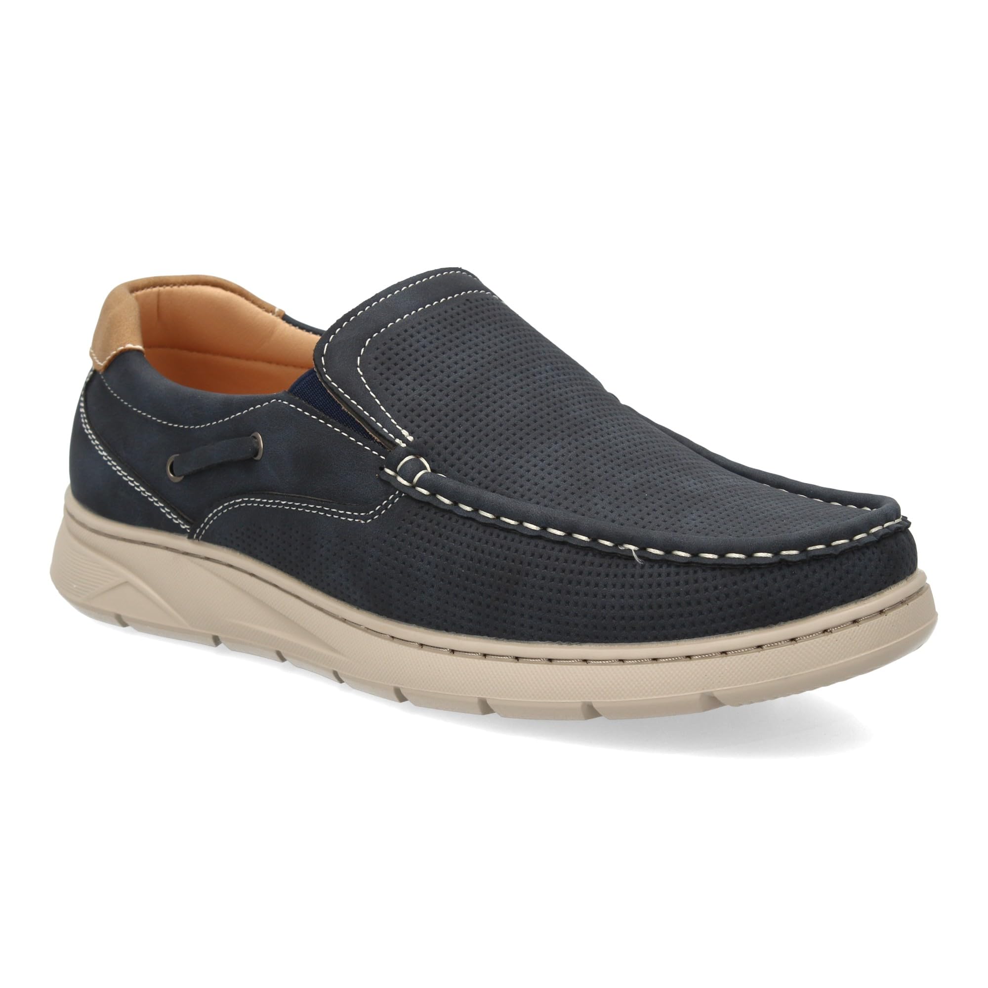 Zapato Elegante Hombre con Cierre Elastico, Tipo Nautico para el Dia a Dia o Eventos Informales. Suela Ligera y Flexible, Calzado Transpirable Ideal para Cualquier Temporada.