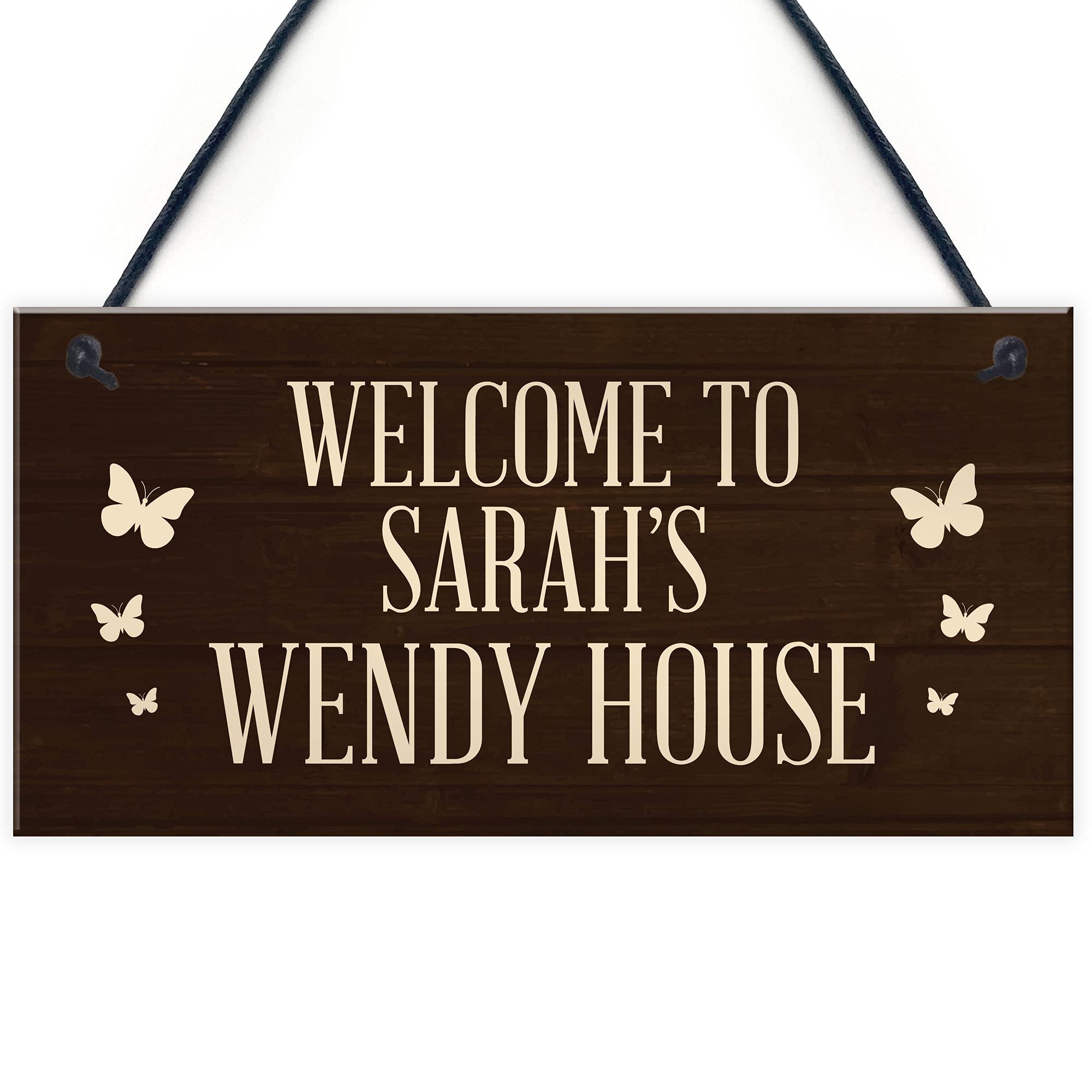Red Ocean Wendy House Personalised Welcome Sign Hanging Summer House Garden Shed