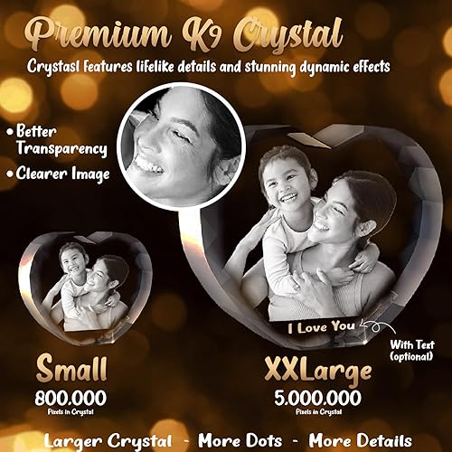 Miniatura 6 de Foto de cristal 3D personalizada, foto de cristal grabada con láser 3D, regalos de imagen personalizados para marido y esposa. Regalo personalizado