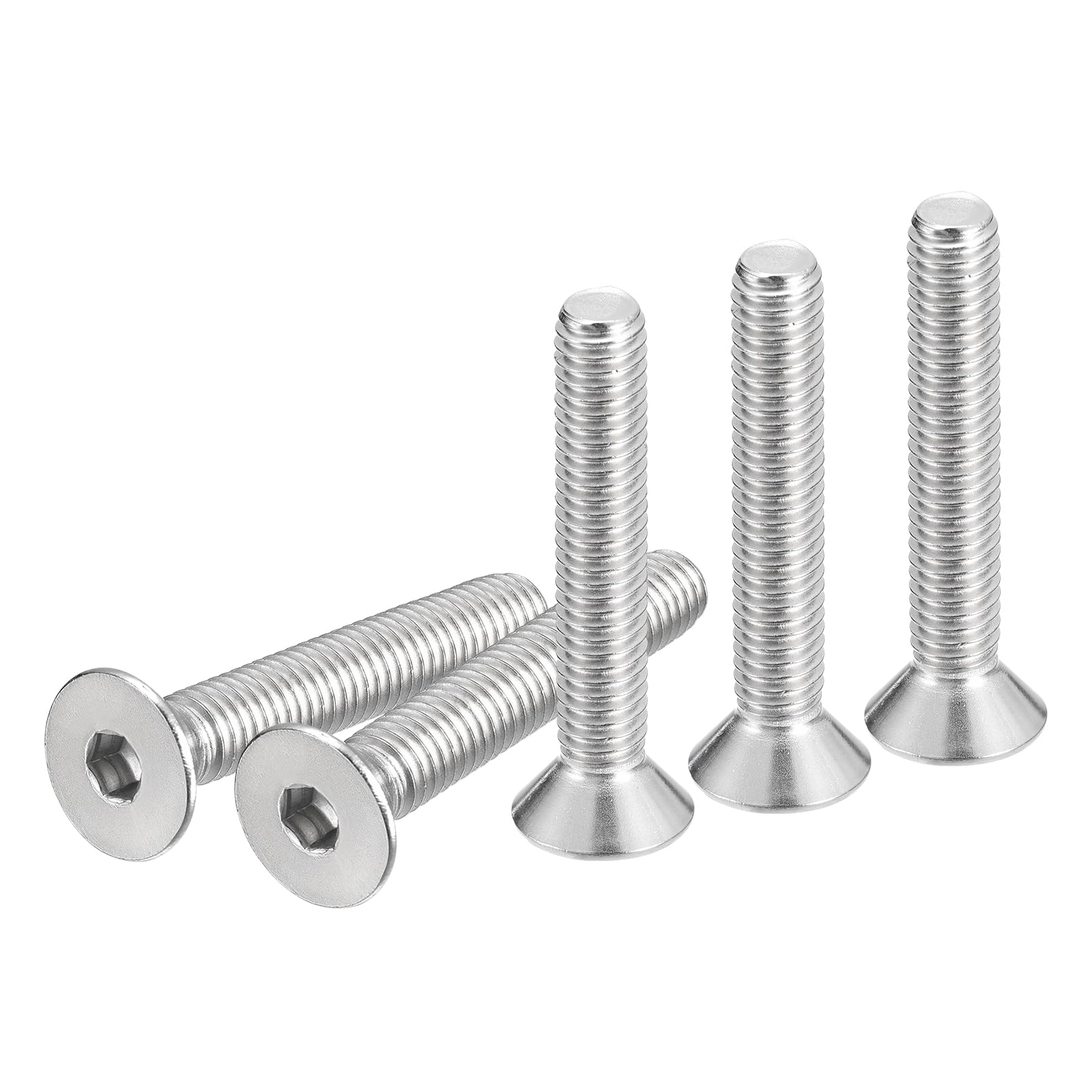 DTGN 3/8-16 x 2-1/2" Flat Head Socket Cap Screws, 20 Pack 304 Stainless Steel Hex Socket Flat Head Screws, Full Thread