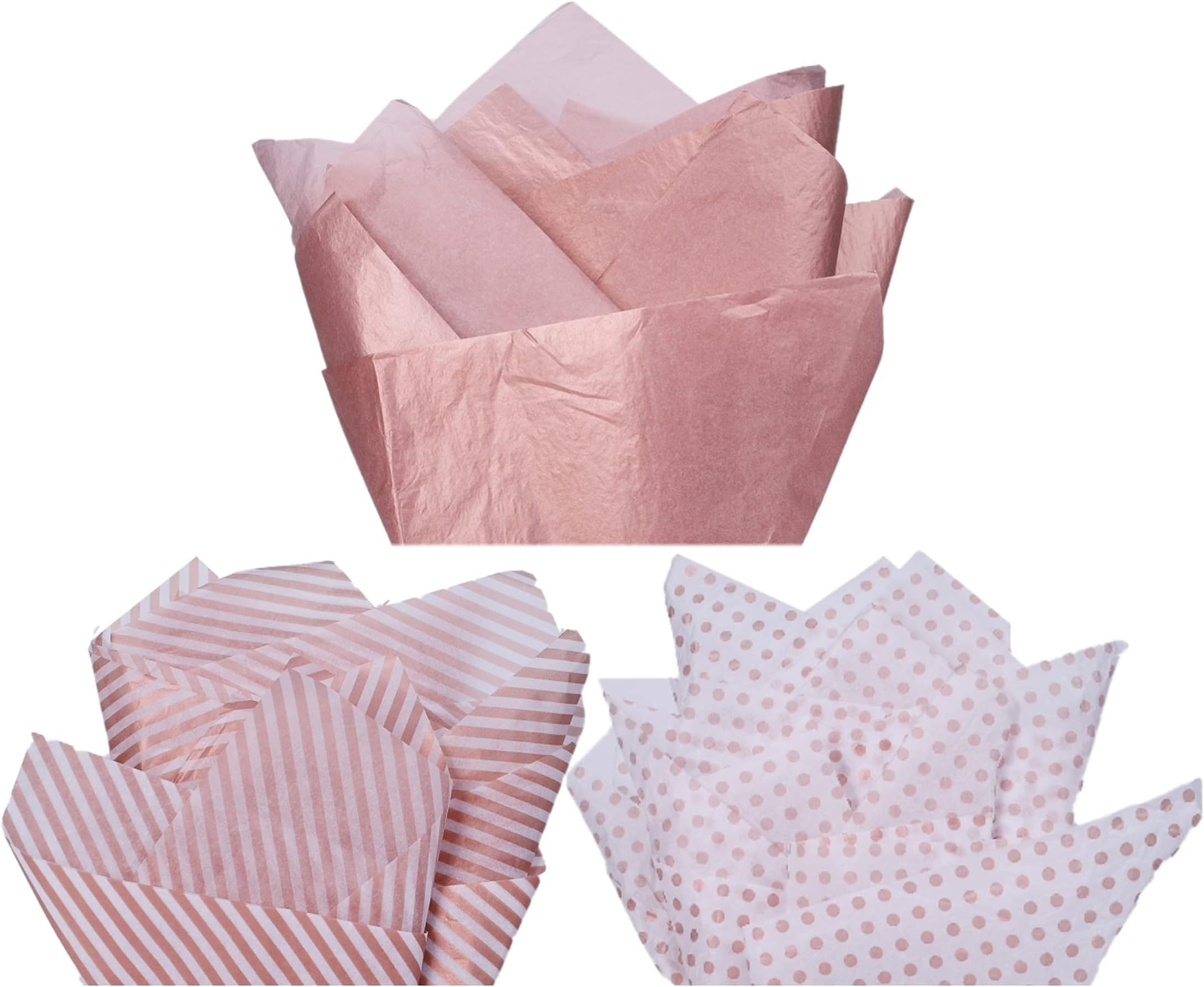 60 Sheets Rose Gold Tissue Paper Bulk,eco- Friendly Metallic Gift Wrapping Paper,perfact for Birthday Party,Arts Crafts, DIY, Weddings,Bridal Showers-20" x 28"