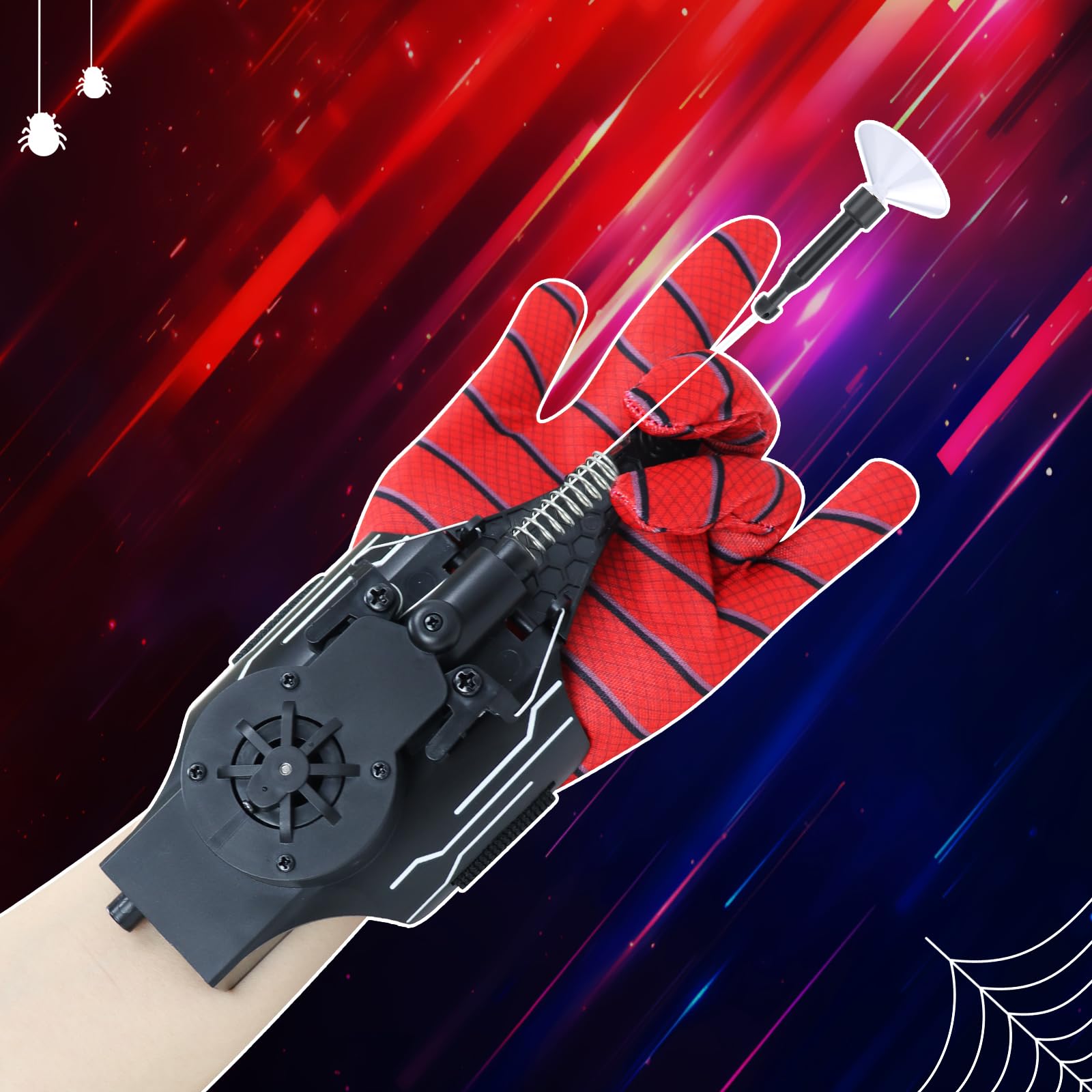 Spider Web Shooter Pro, Web Launcher String Shooters Toy, Cool Gadgets, USB Charging, Instant Retract Button, Ultimate Superhero Gift (Black)