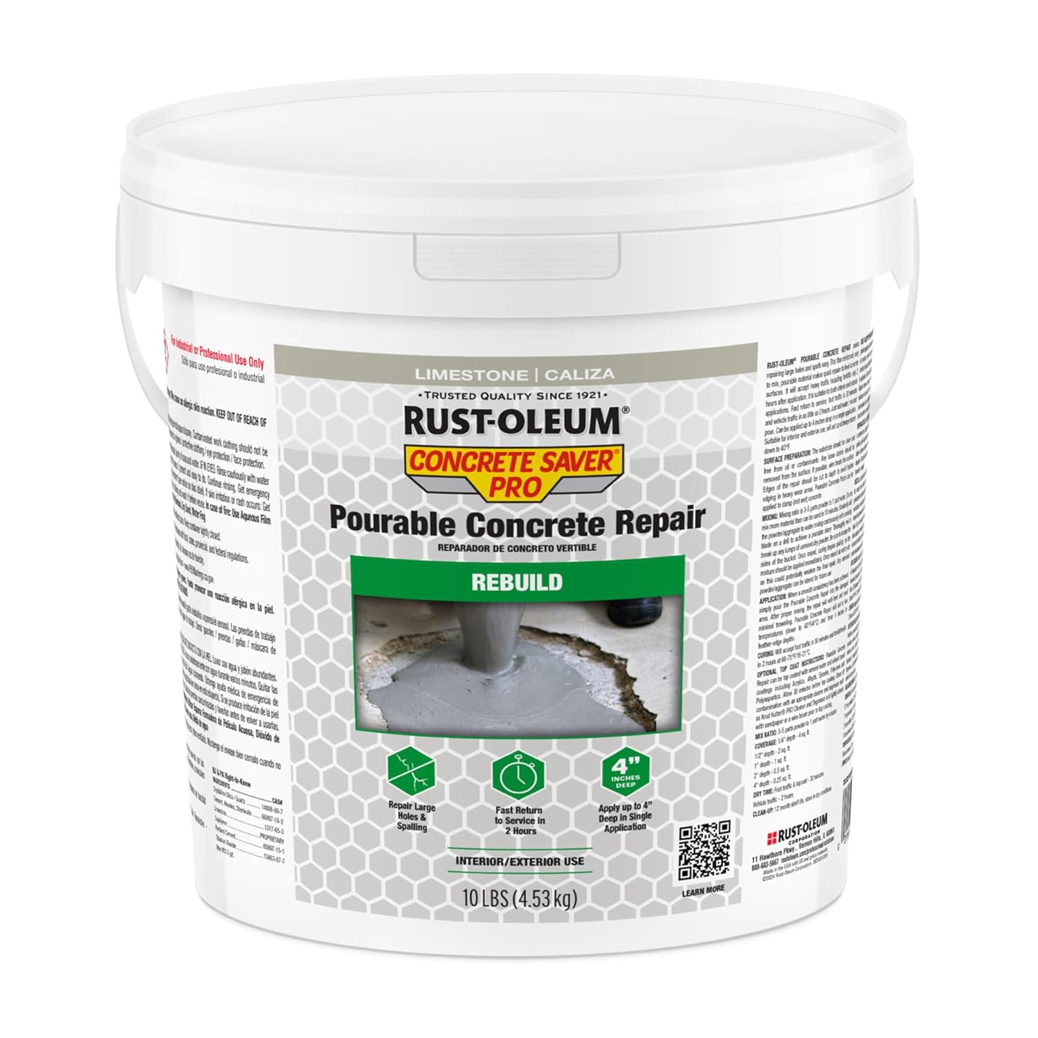 Rust-Oleum Concrete Saver Pro Pourable Concrete Repair, 10 lb, Limestone