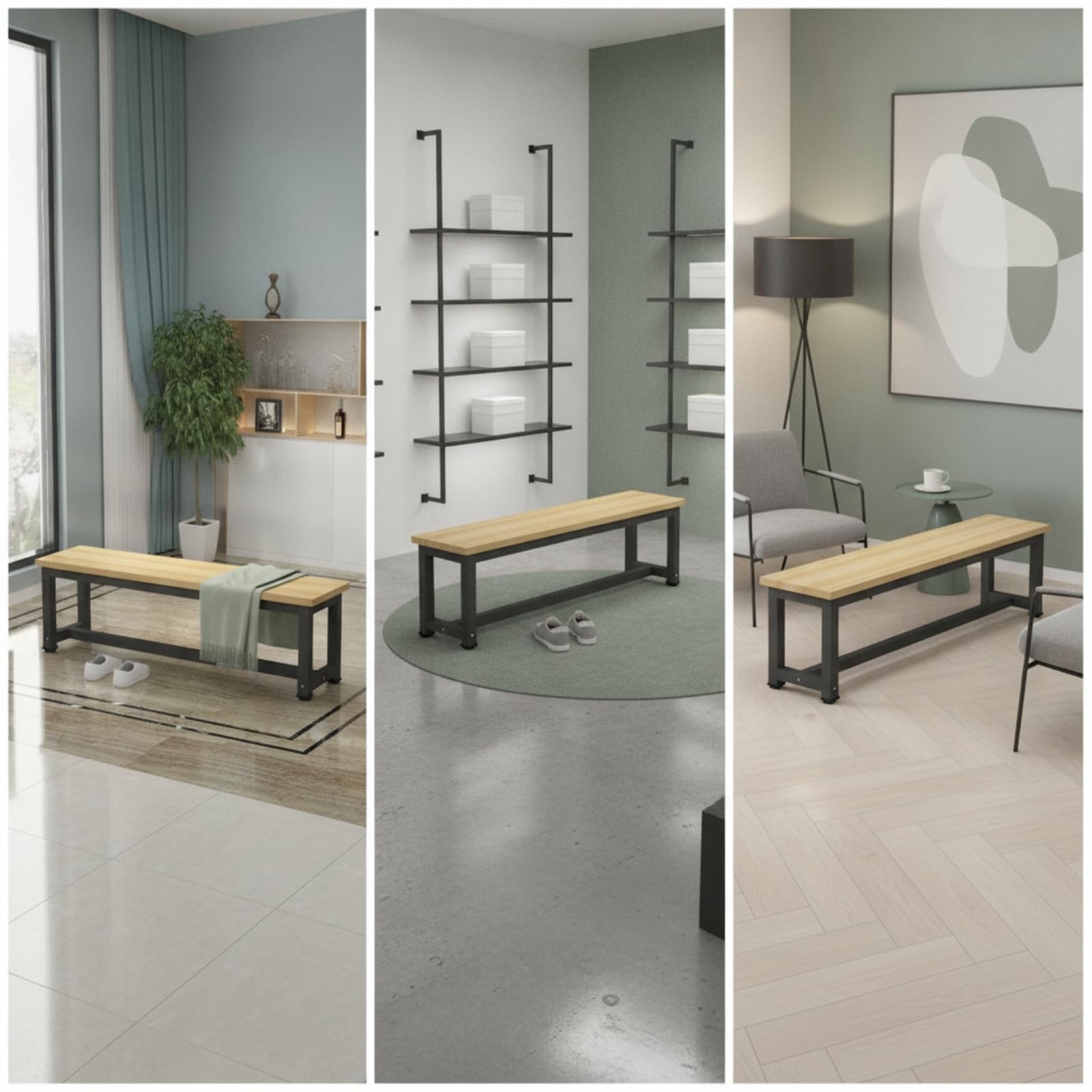 Scarpa Sgabello Riposo Multifunzionale in Ferro Verniciato E Piano a Bassa Manutenzione Adatta per Entrata di, 120cm X 30cm X 45cm, Effetto Marmo Con Struttura Dorata