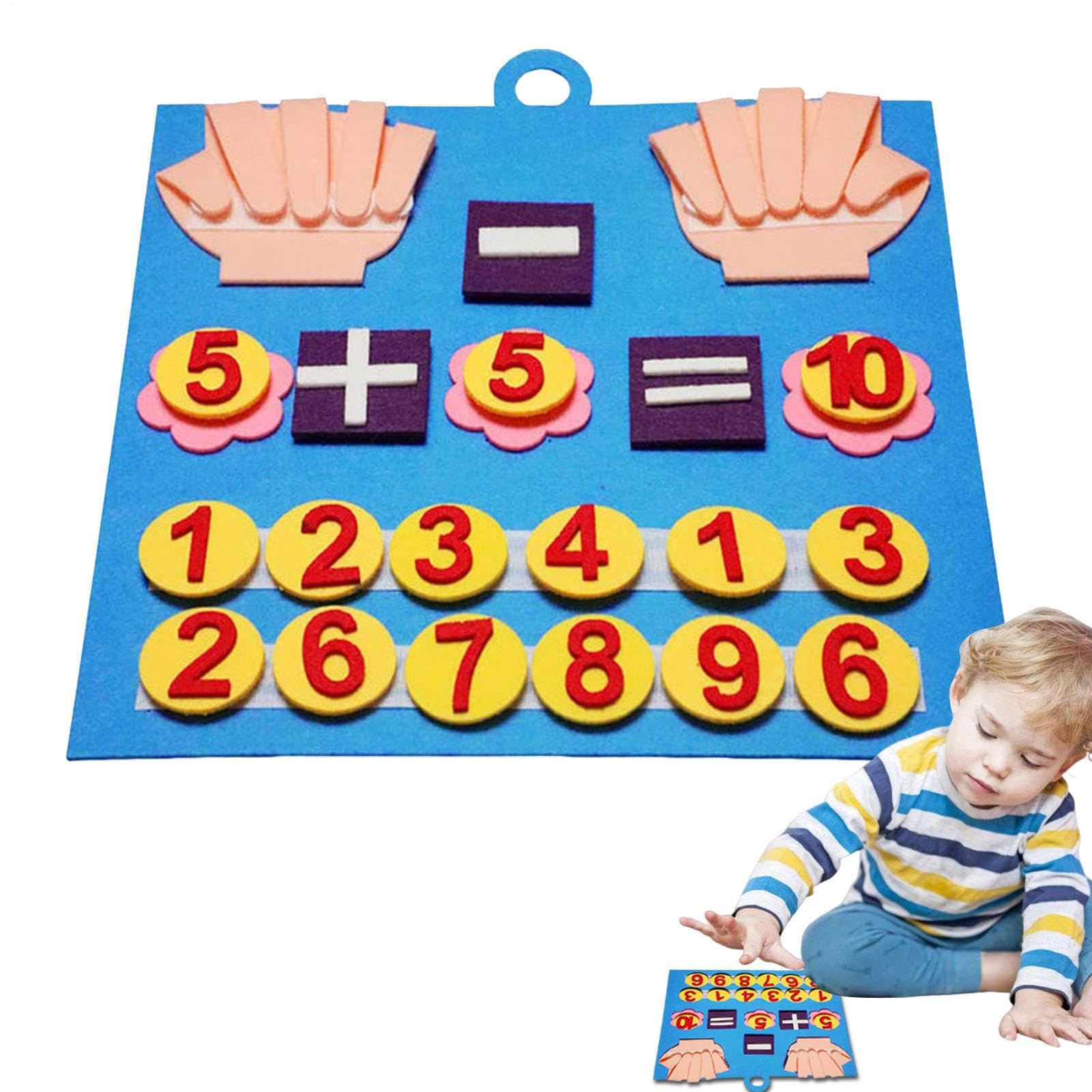 Tavola In Feltro – Giocattolo Per Contare I Bambini, Numeri Con Le Dita | Set Di Manipolazione Matematica Prescolare, Gioco Di Educazione Precoce, Per L'apprendimento Di Addizioni E Sottraz