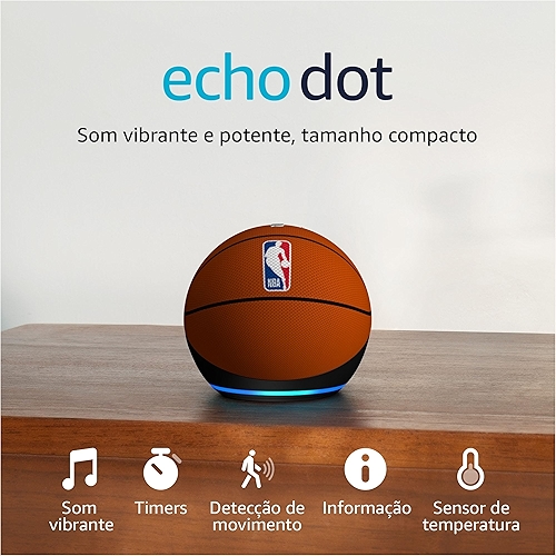 Echo Dot (Geração mais recente) | Edição Limitada Oficialmente Licenciado pela NBA Echo Dot (Geração mais recente) | Edição Limitada Oficialmente Licenciado pela NBA