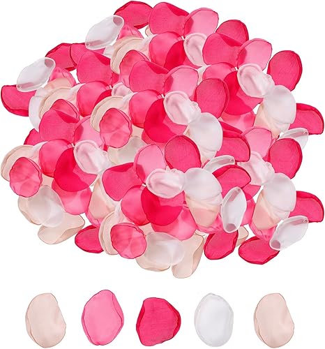 MECCANIXITY Pétalos de flores artificiales de seda, color rojo rosa, blanco, beige, flores sintéticas de boda de 2 x 2 pulgadas para centros de mesa MECCANIXITY Pétalos de flores artificiales de seda, color rojo rosa, blanco, beige, flores sintéticas de boda de 2 x 2 pulgadas para centros de mesa
