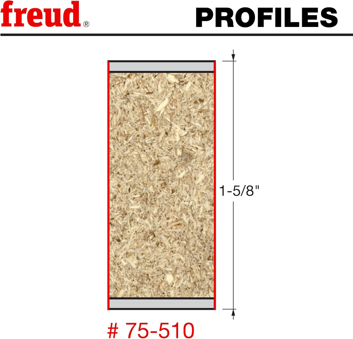 Freud 75-510: 1/2" (dia.) Chipbreaker Up Spiral Bit with 1/2" shank, 1-5/8" carbide height