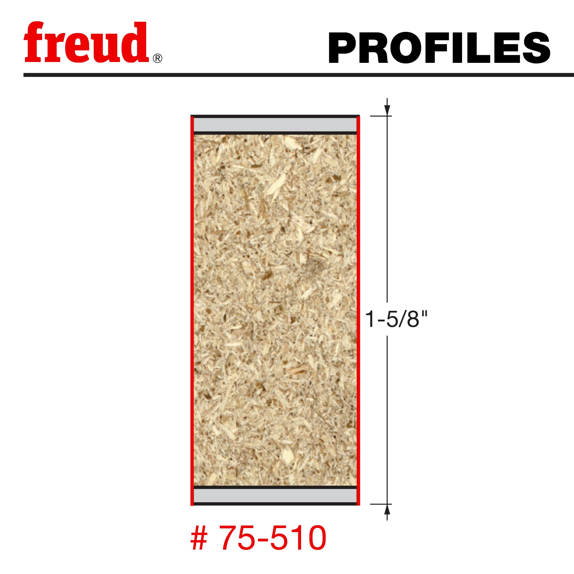 Freud 75-510 średnica 1/2 cala na wysokość 1-5/8 cala 2 żłobienie żetonów