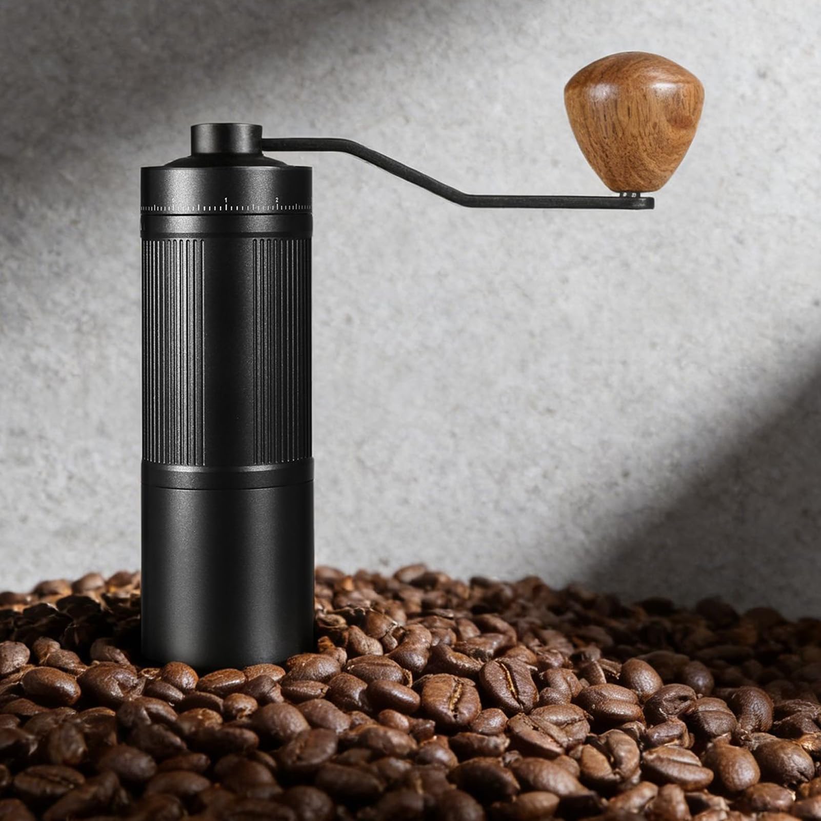 Molinillo de café Manual, 49 Ajustes Regulables con Muelas de Aleación de Aluminio de Grado Aeronáutico y Acero Inoxidable, Diseño Compacto y Portátil para Espre