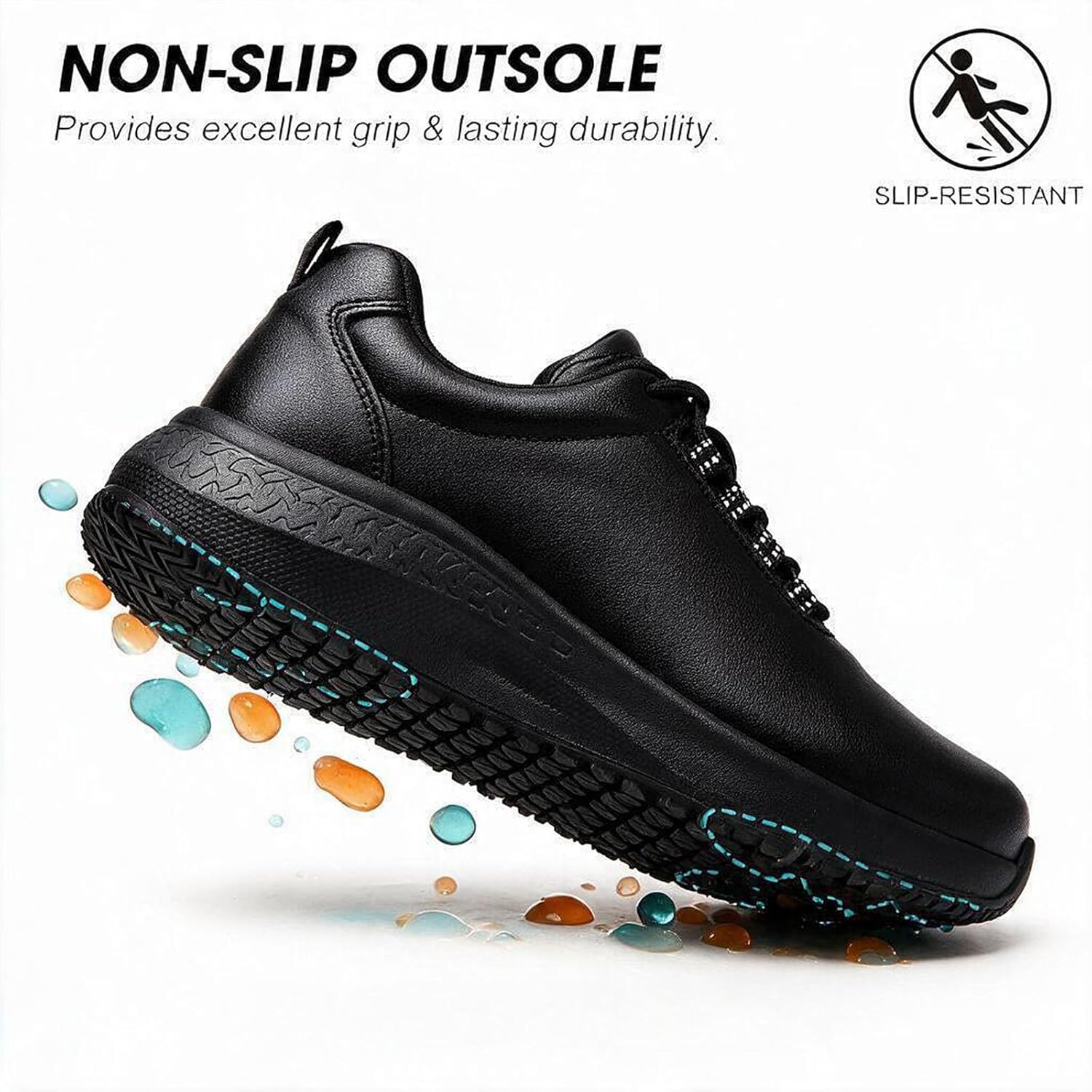 Non Slip Work Shoes for Women Slip-On Water Oil Resistant Sneakers