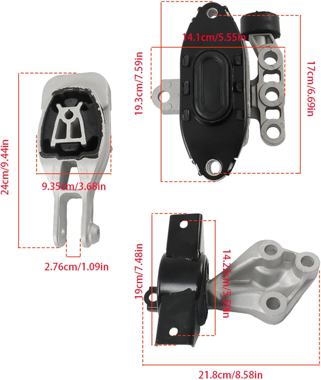 munirater 3PCS Engine Mount & Transmission Mount Replacement for 2013 2014 2015 2016 Sonic 1.8L 95870474 95248684 95474687