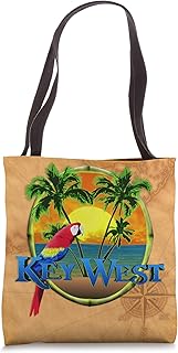 Tropical Key West Florida Keys Beach Sunset With Parrot Tote Bag