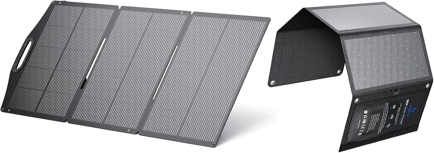 BigBlue SolarPowa 150 Foldable Solar Panel with Kickstands and BigBlue 3 USB Ports 28W Solar Charger(5V/4.8A Max)