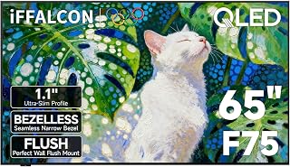 iFFALCON 65-Inch Class QLED 4K F75 Smart TV, Ultra-Slim 1.1'' Floating Picture Frame TV, Seamless Wall-Mount Installation | Dolby Vision IQ, 144Hz, Google TV, Alexa | Works w/Legacy Devices