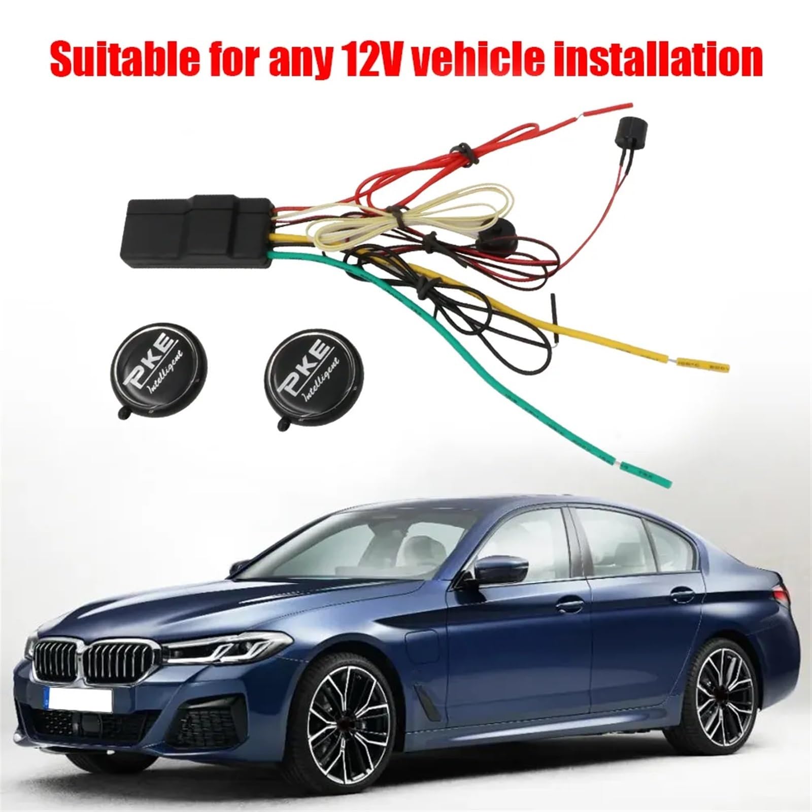 SystèMe D'Alarme Antivol pour Voiture Verrouillage Secret Intelligent Universel 12V, Dispositif antivol, capteur de 8 mètres, Alarme, antidémarrage de Voiture, Verrouillage du Moteur sans Fil