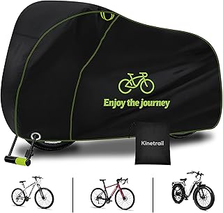 Bike Cover for 1 Bike Waterproof Outdoor, Ebike Cover Rain Sun UV Dust Wind Proof, Bicycle Covers Outdoor Storage with Lock Hole for Electric Bike Mountain Road Bikes