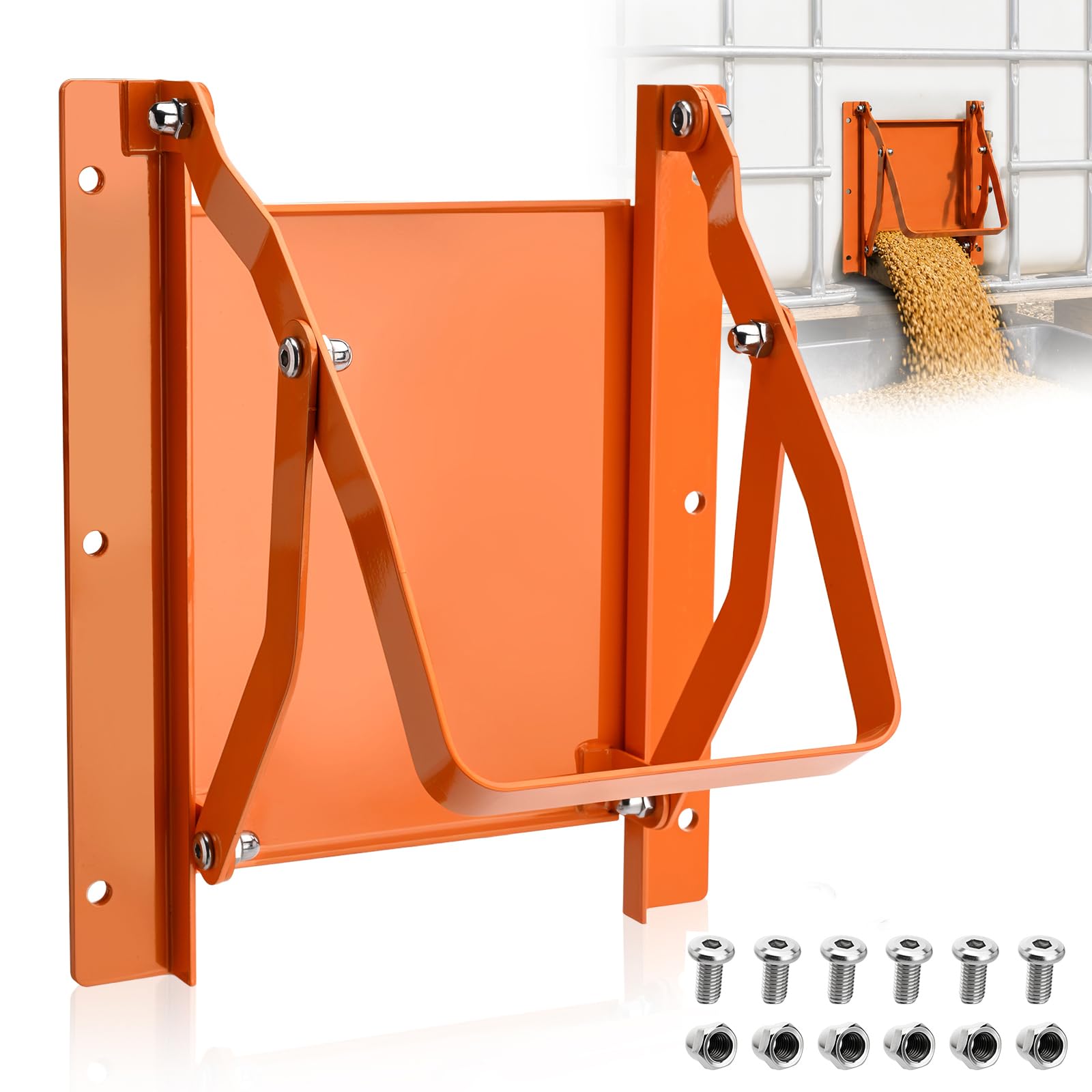 9x9" Sliding Grain Gate for IBC Tote, Alloy Steel Manual Grain Gate