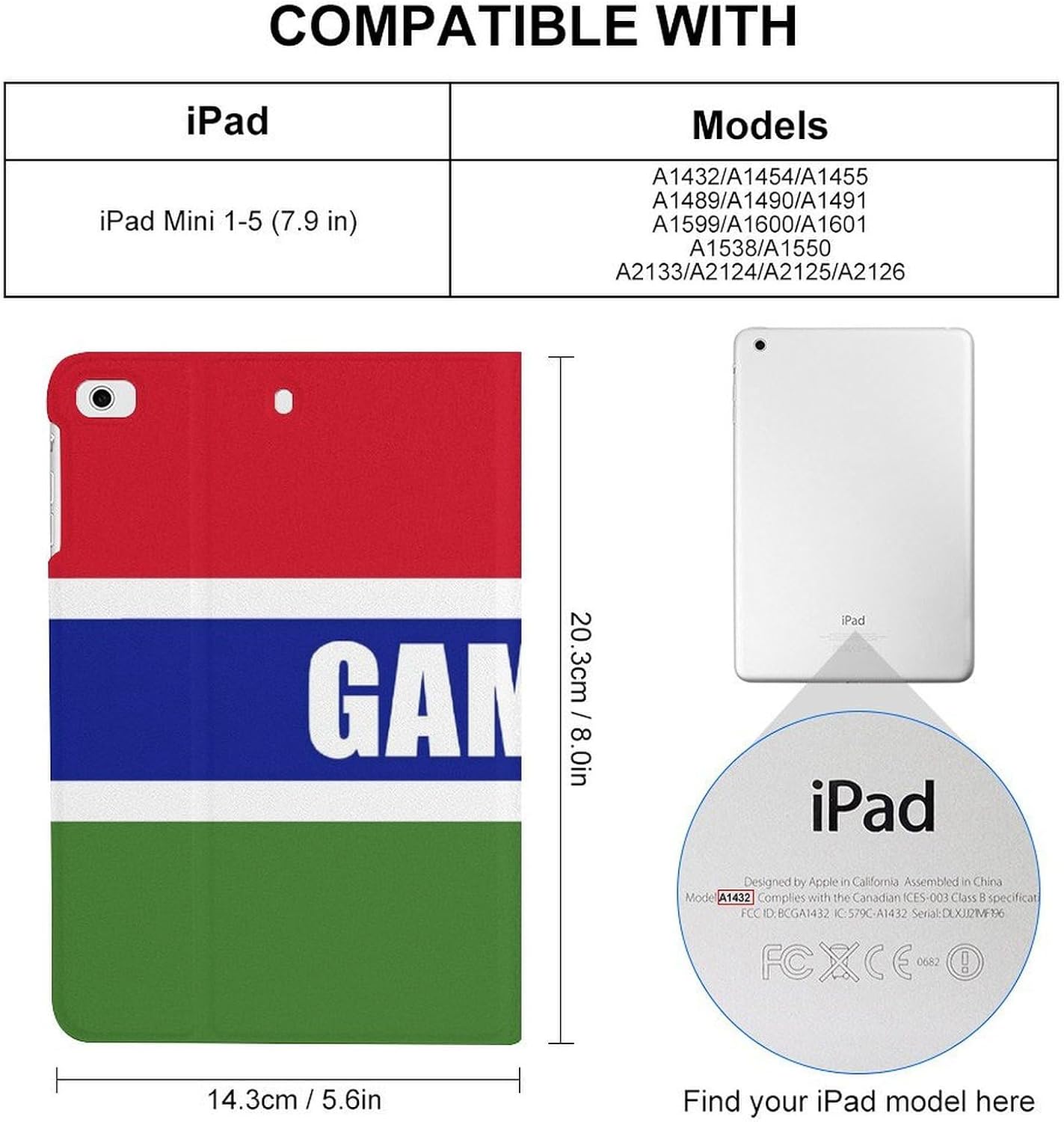 Gambia Gambian Flag Fashion Case Protective Cover Adjustable Stand Mini 1/2/3/4/5 (7.9in) image 2