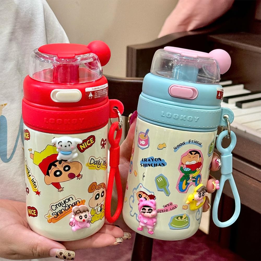 しんちゃん水筒 Amazon | 480ml ブルー クレヨンしんちゃん 水筒 軽量 直飲み