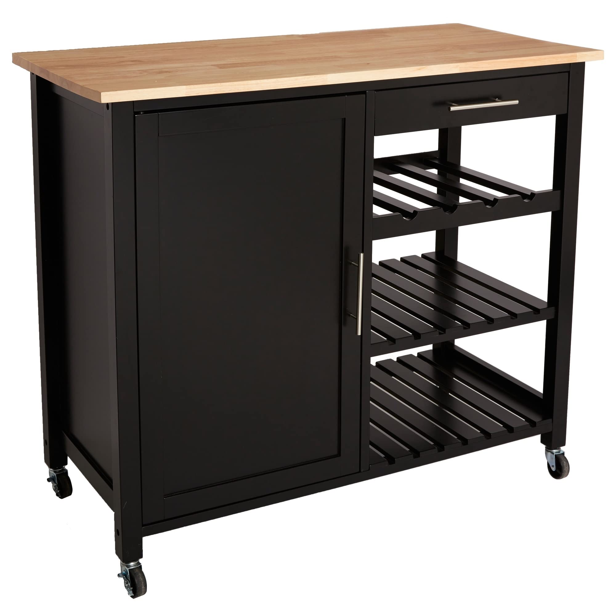 FIVE Isla de Cocina Negra con Ruedas