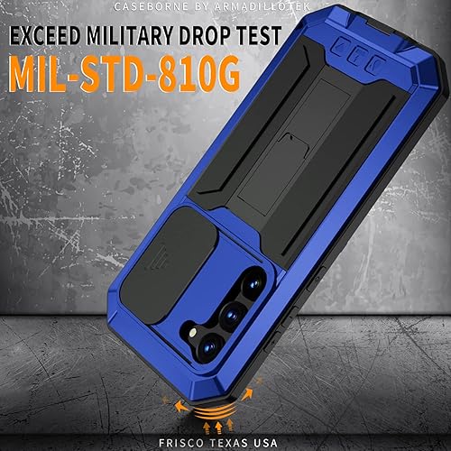 Miniatura 6 de Funda para Samsung S23 Ultra con protector de cámara de pantalla, Samsung S23 Ultra resistente de metal militar resistente con protector de pantalla