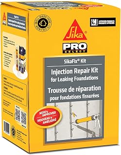 SIKA - Foundation repair - SikaFix Kit - Concrete grey - Injection kit to repair and waterproof cracked foundations - 3-part mortar, injection Ts and grout
