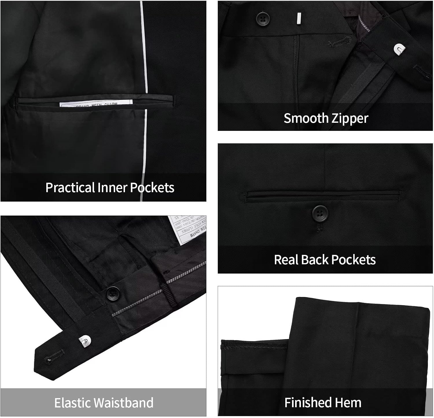 WEEN CHARM Men's Suits Slim Fit,3 Piece Suit for Men,2 Button Blazer Jacket Vest Pants with Tie,Men Tuxedo Suit Set at  Men’s Clothing store